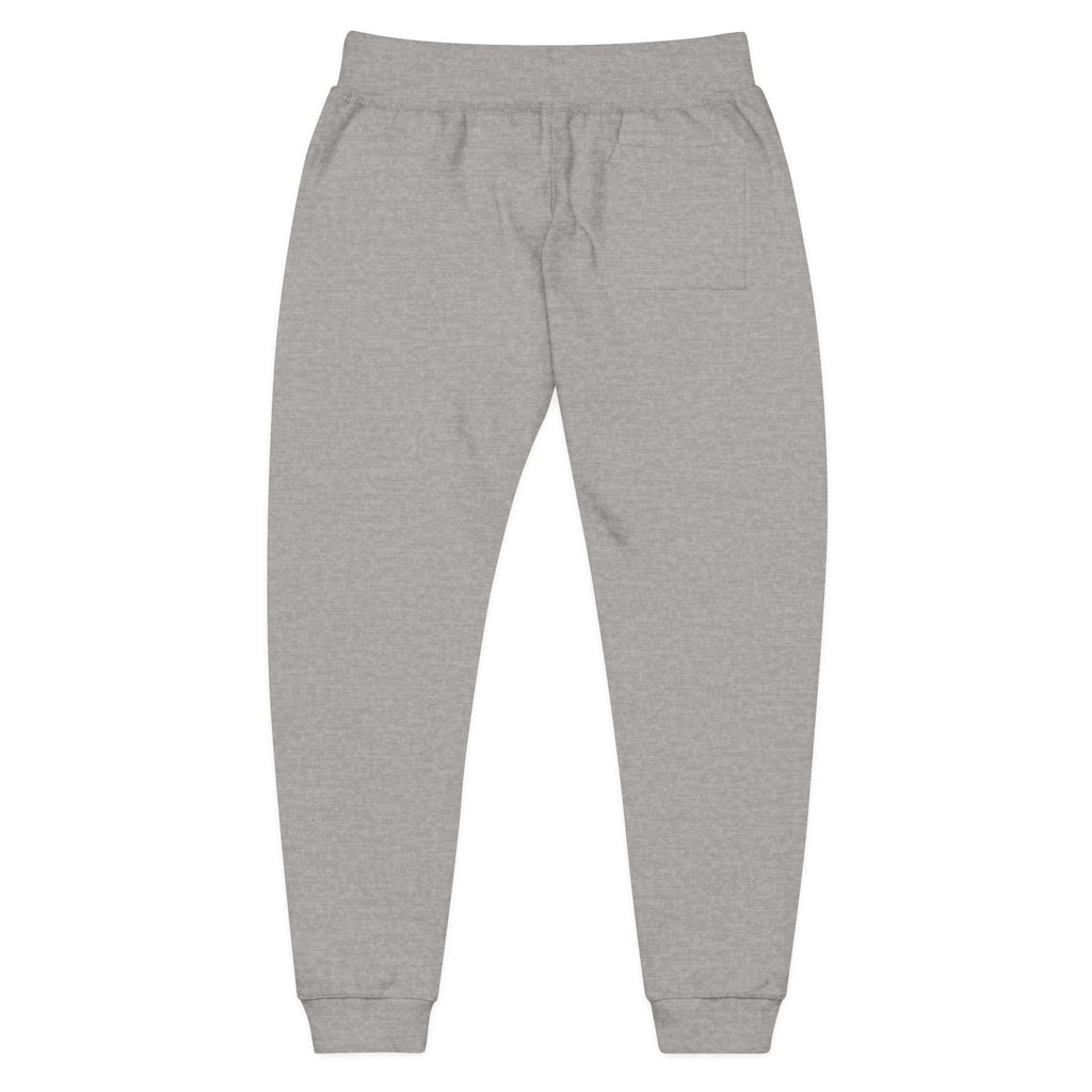 Embroidered Dripping Lip Sweatpants — White Fleece Joggers