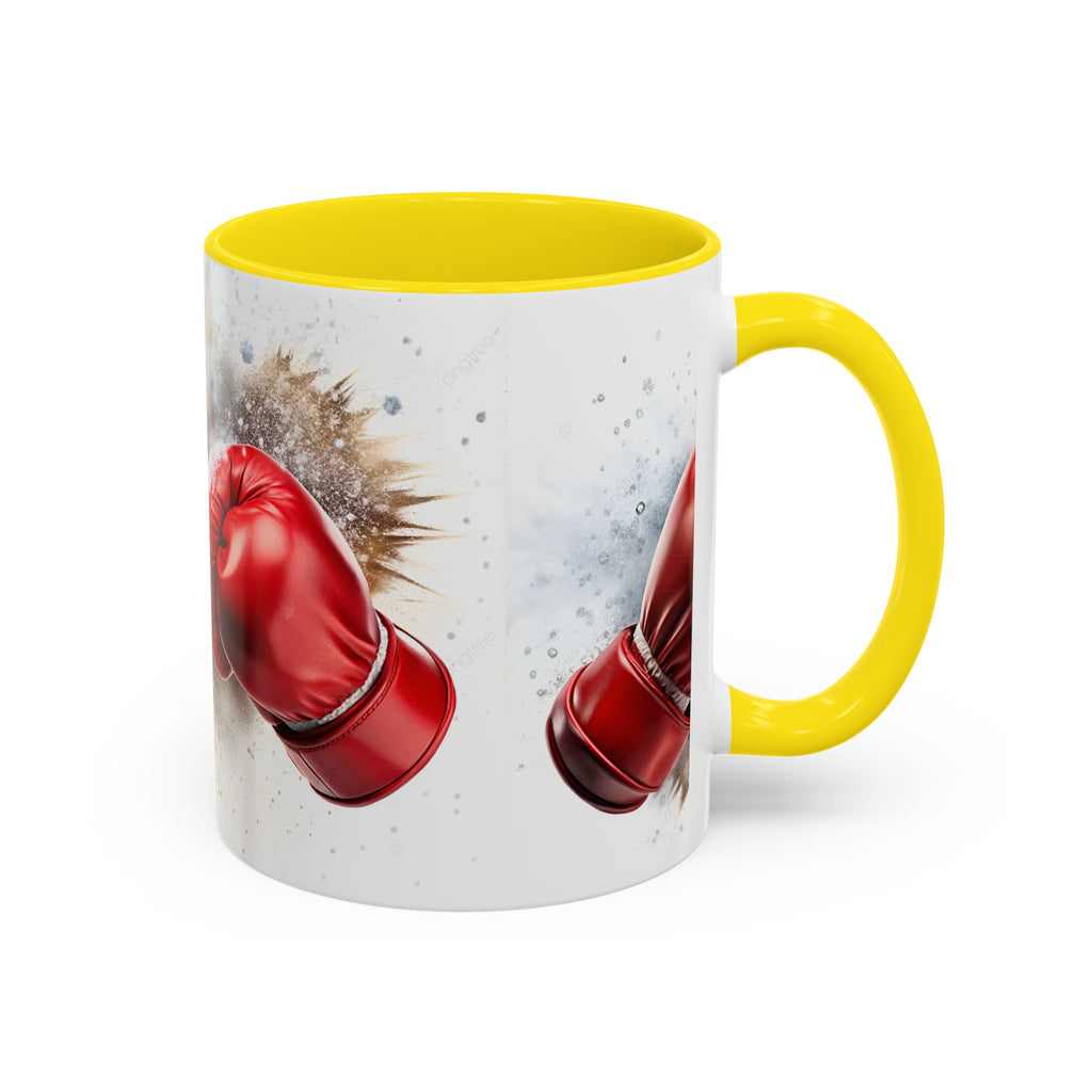 Boxing Gloves Coffee Mug — Retro Red Boxing Glove Accent Mug (11/15oz)