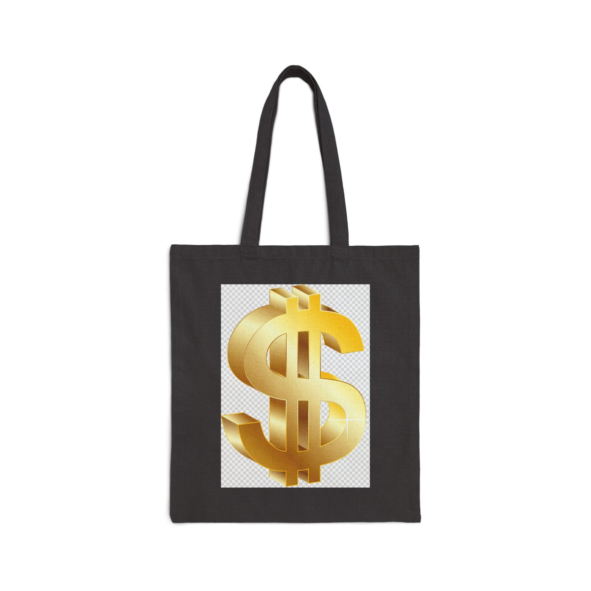 Gold Dollar Sign Canvas Tote Bag – Minimalist Money Symbol Eco Shopper