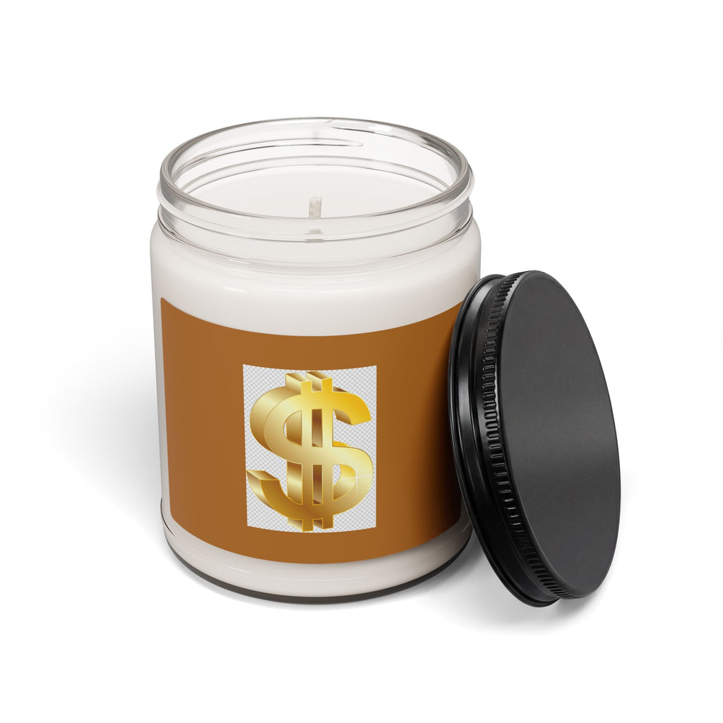 Money Symbol Soy Candle — 9oz Scented Jar Candle (Golden Dollar Sign)