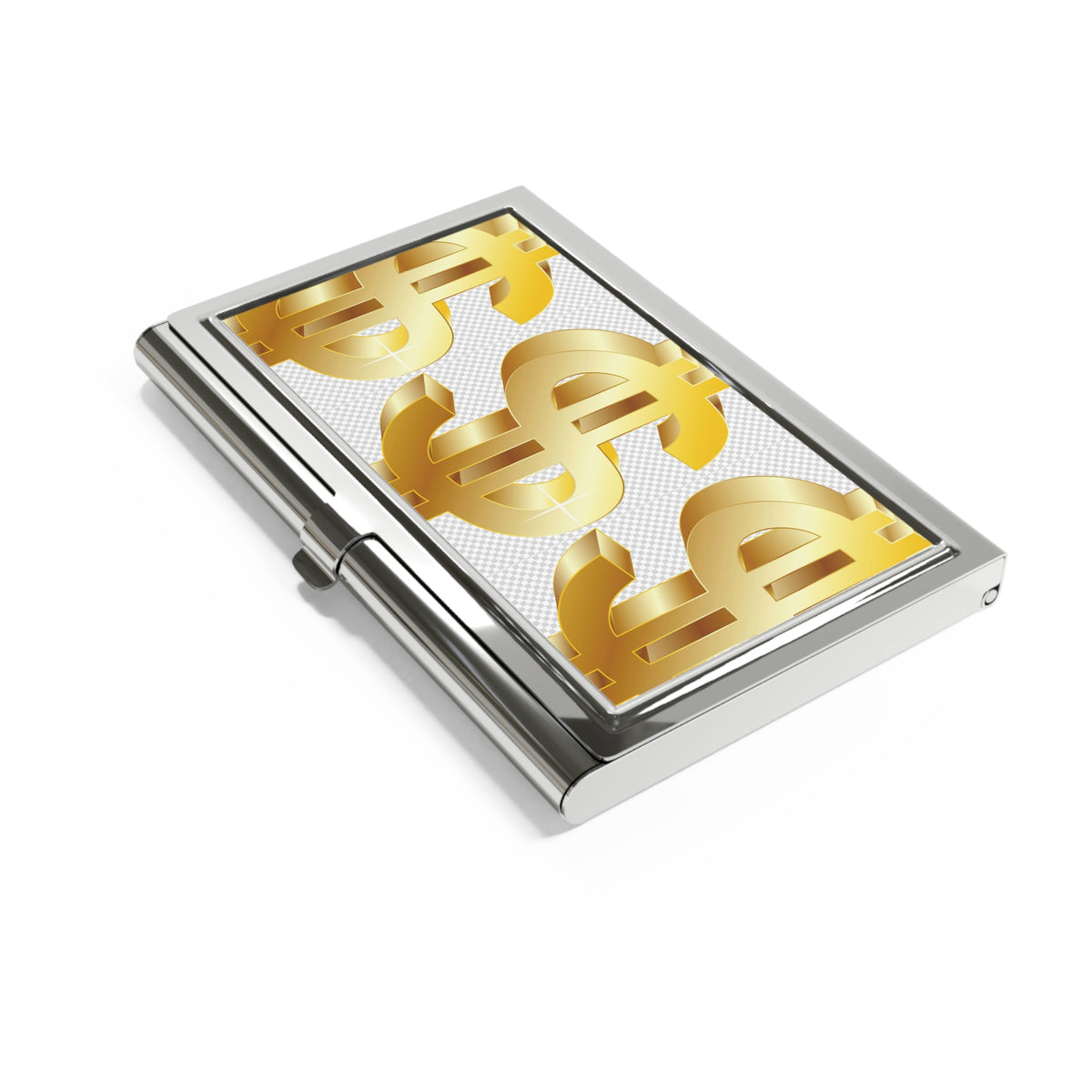 Business Card Holder — Gold Dollar Sign Metallic Case