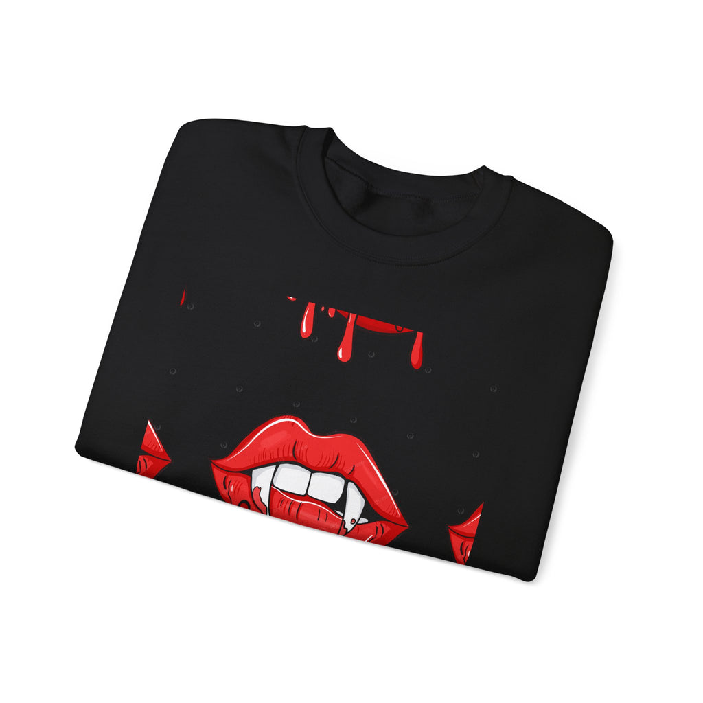Bloody Lips Graphic Crewneck Sweatshirt