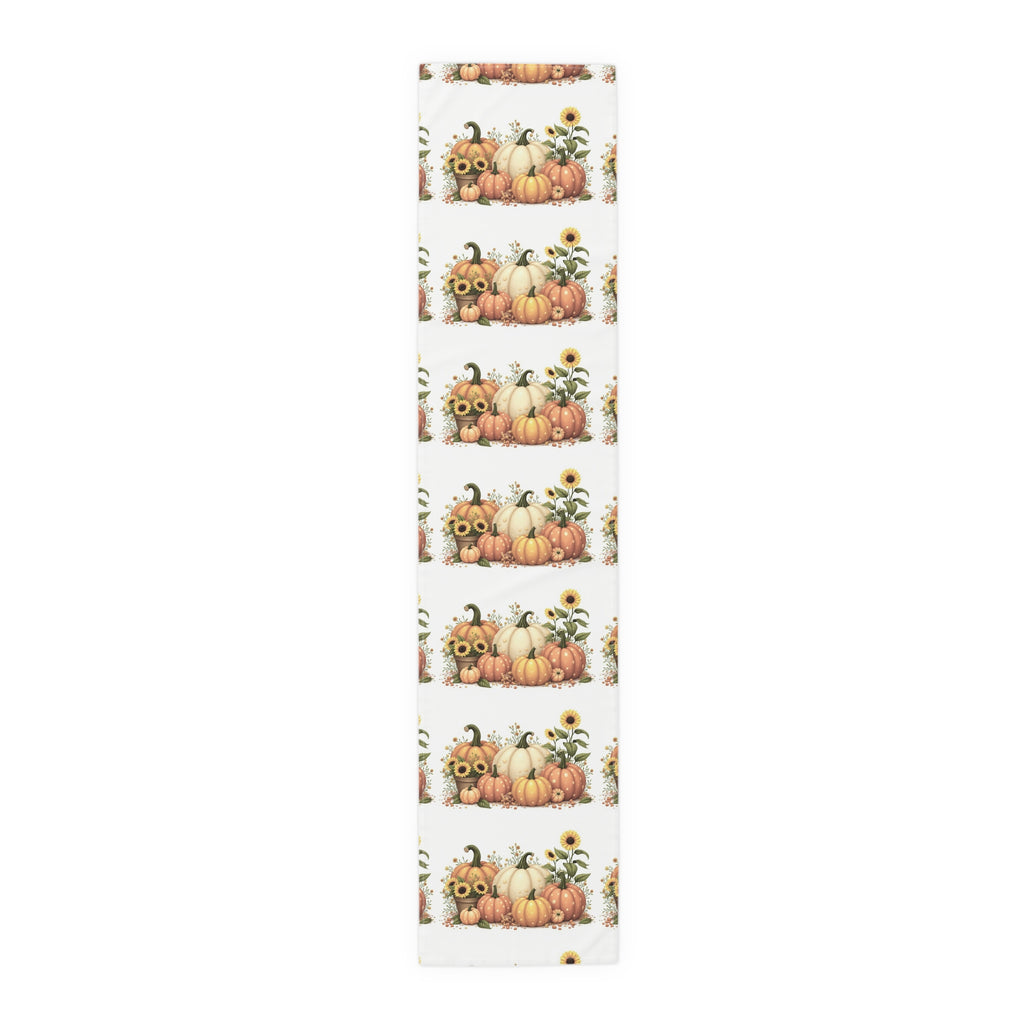 Nautical Lighthouse Cotton-Poly Table Runner — Coastal Blue Harbor Pattern