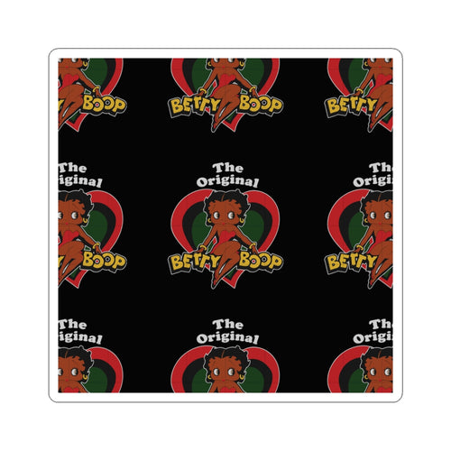 Betty Boop 'The Original' Heart Pattern Kiss-Cut Sticker — Retro Cartoon Laptop Decal