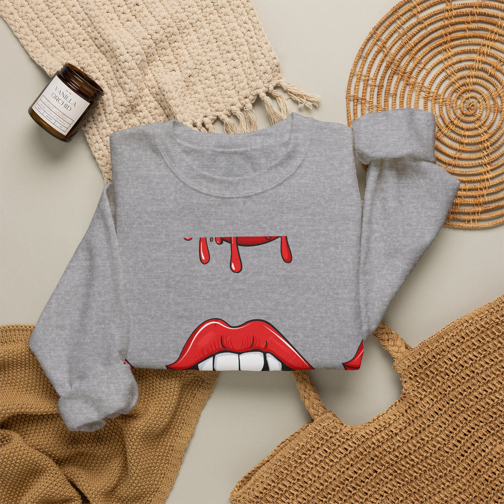 Bloody Lips Graphic Crewneck Sweatshirt
