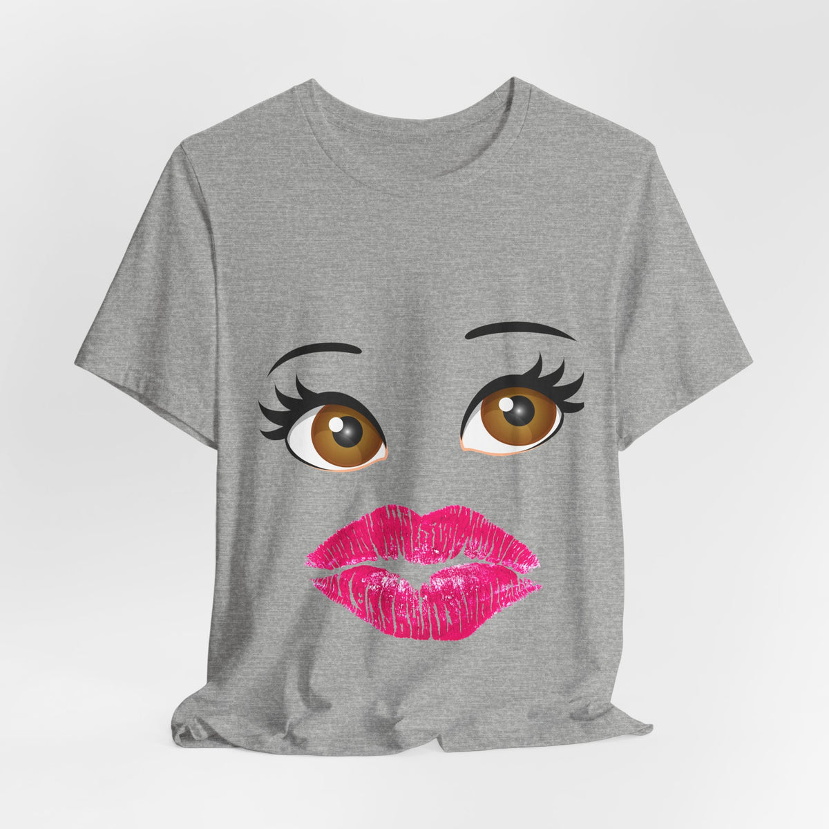 Kiss & Wink Graphic Tee — Cute Lip Print T-Shirt