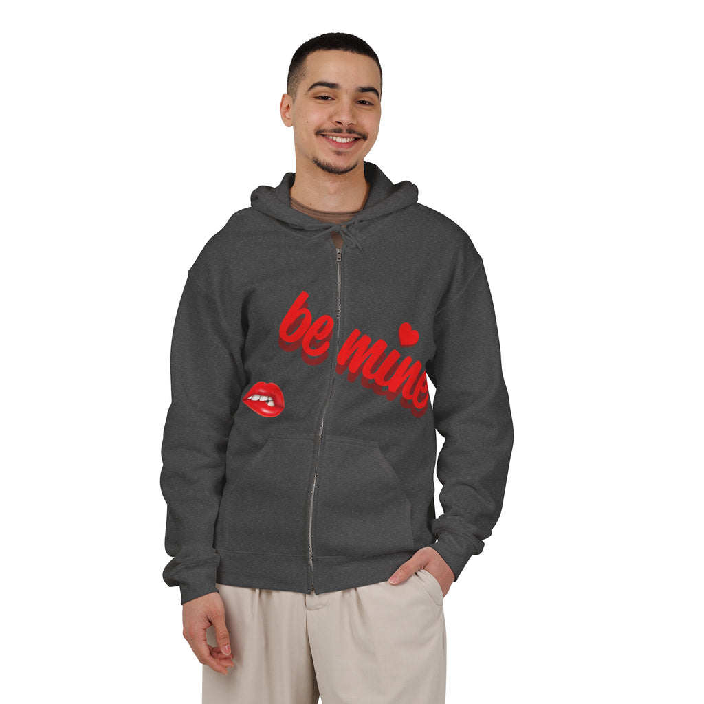 Zip Hoodie — Dark Cinematic Repeating Portrait Graphic