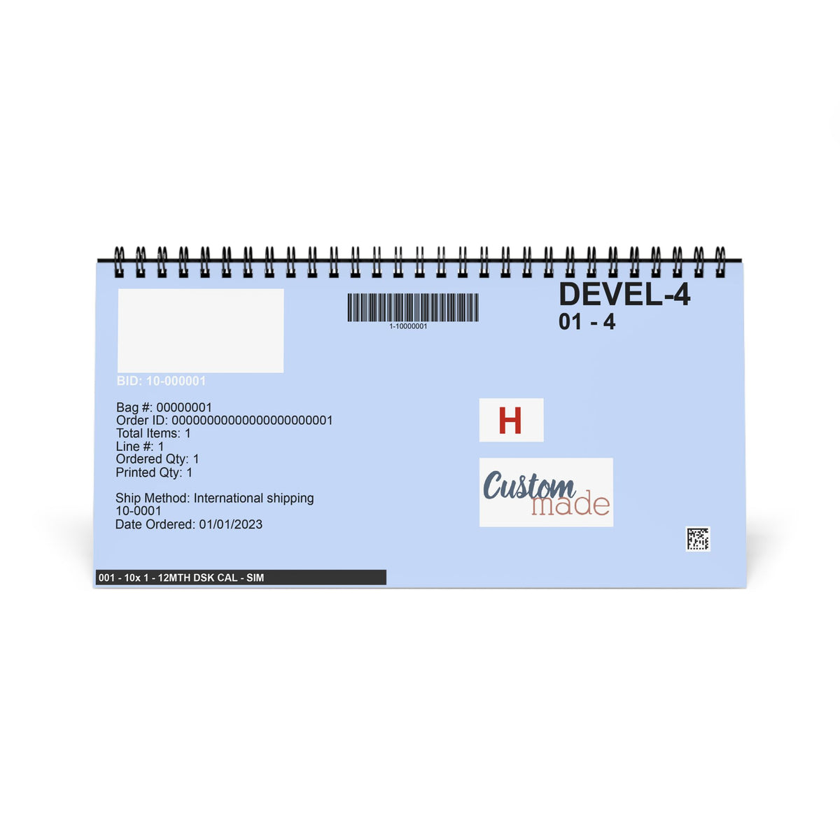 2027 Artistic Desktop Calendar — Spiral Grid Desk Planner