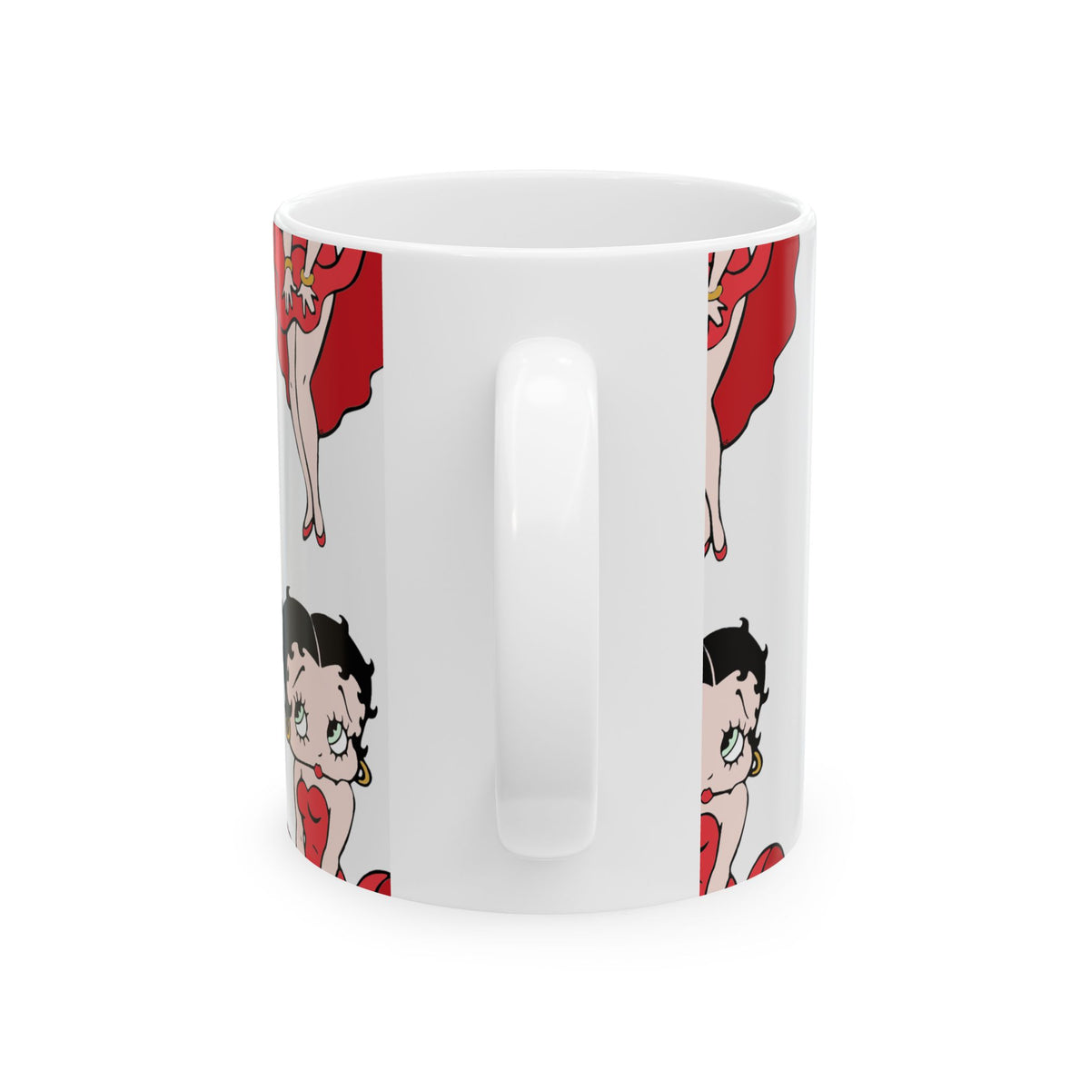 Betty Boop Red Dress Ceramic Mug — Retro Cartoon Coffee Cup (11oz & 15oz)