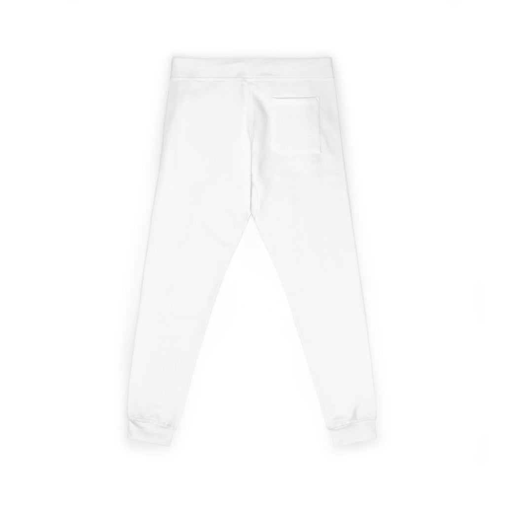 Embroidered Dripping Lip Sweatpants — White Fleece Joggers