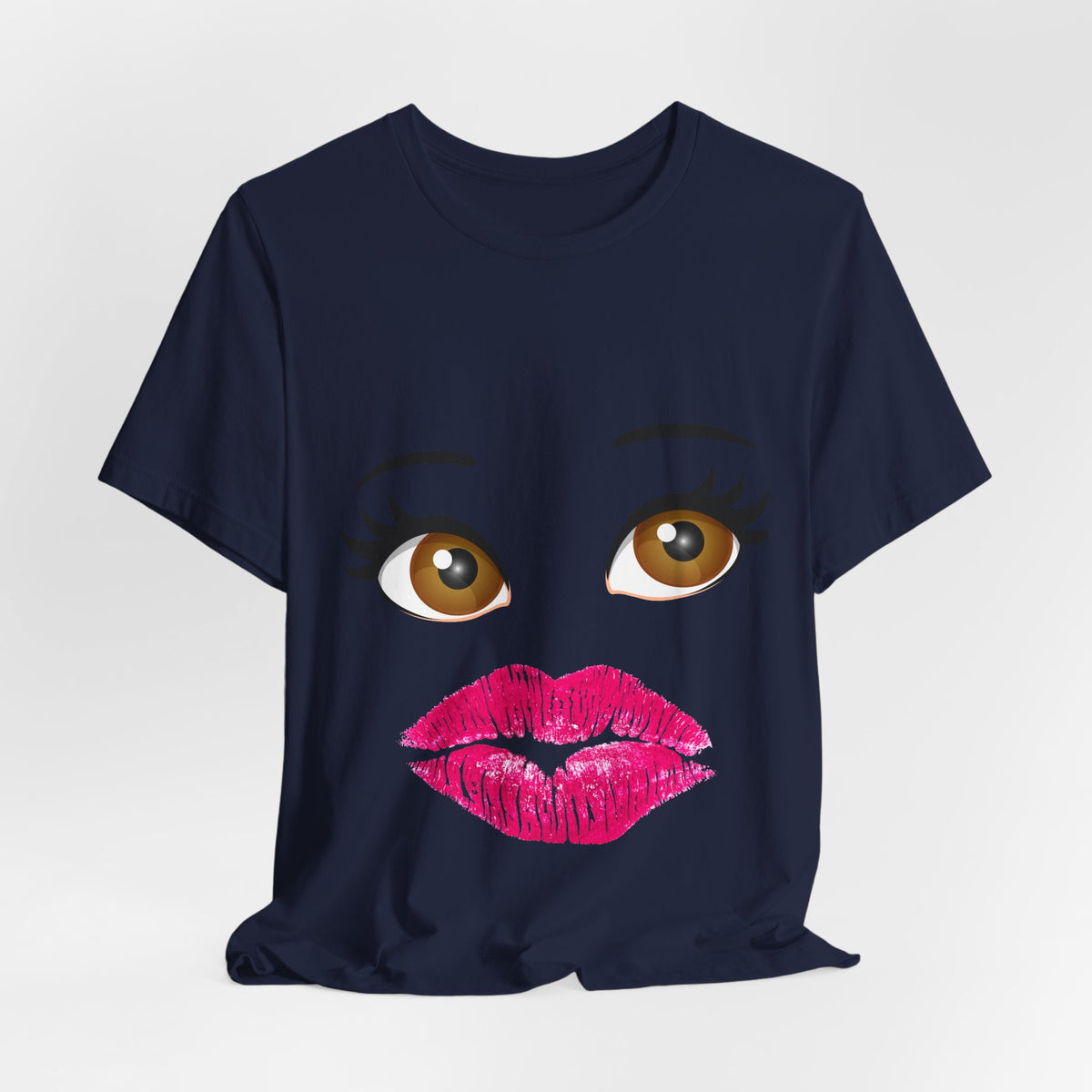 Kiss & Wink Graphic Tee — Cute Lip Print T-Shirt