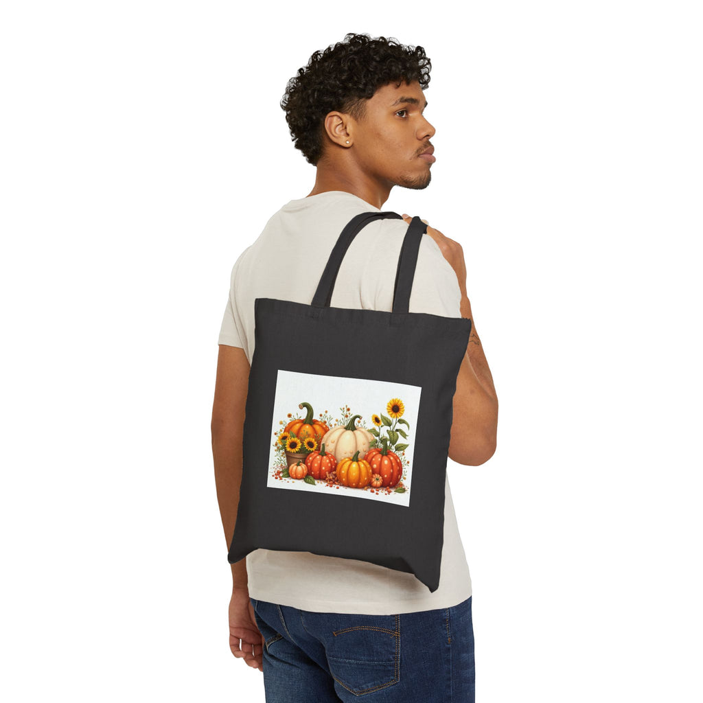 Autumn Leaves Canvas Tote — Fall Leaf Print Cotton Bag