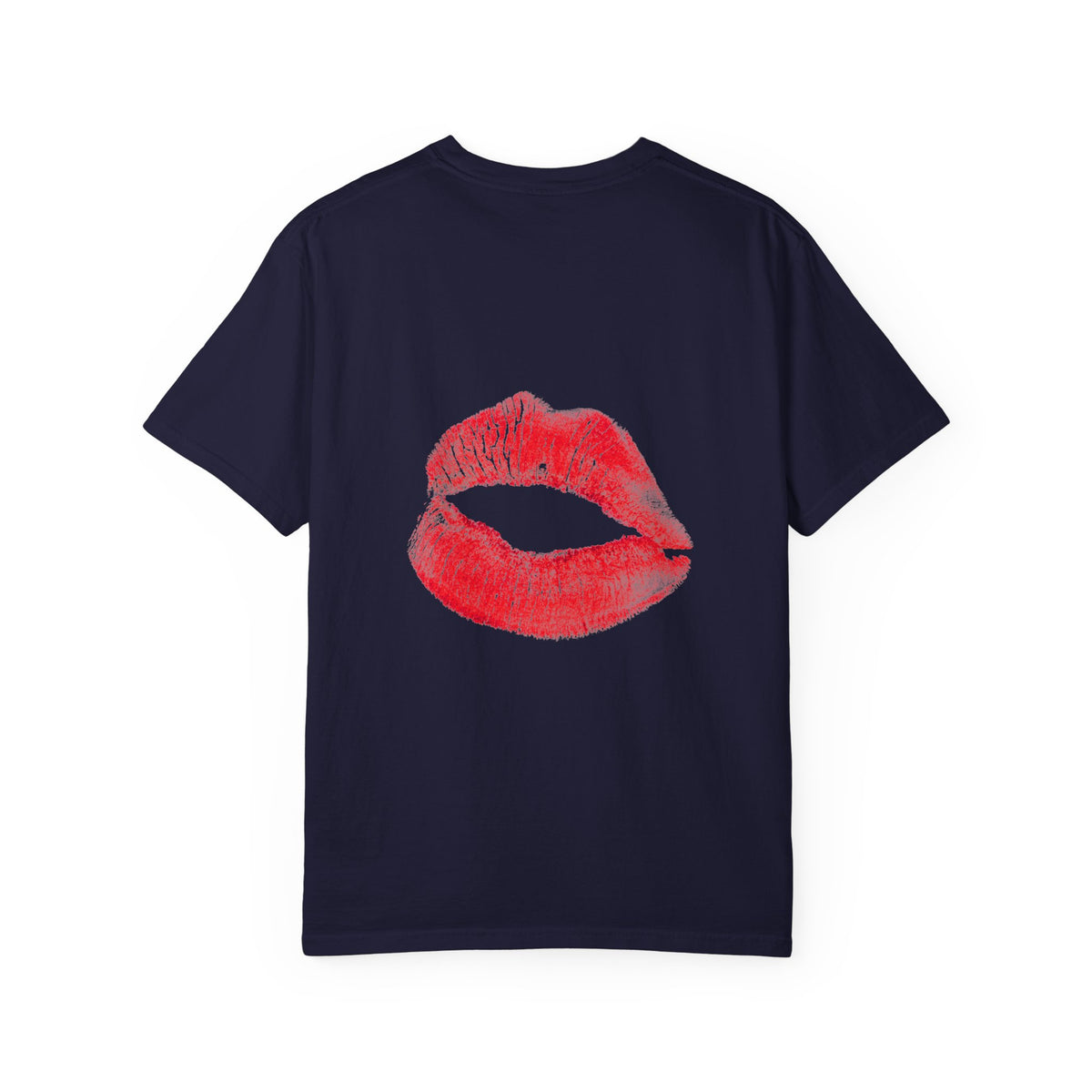 Kiss Face T-Shirt — Playful Lip Print Tee with Flirty Eyes