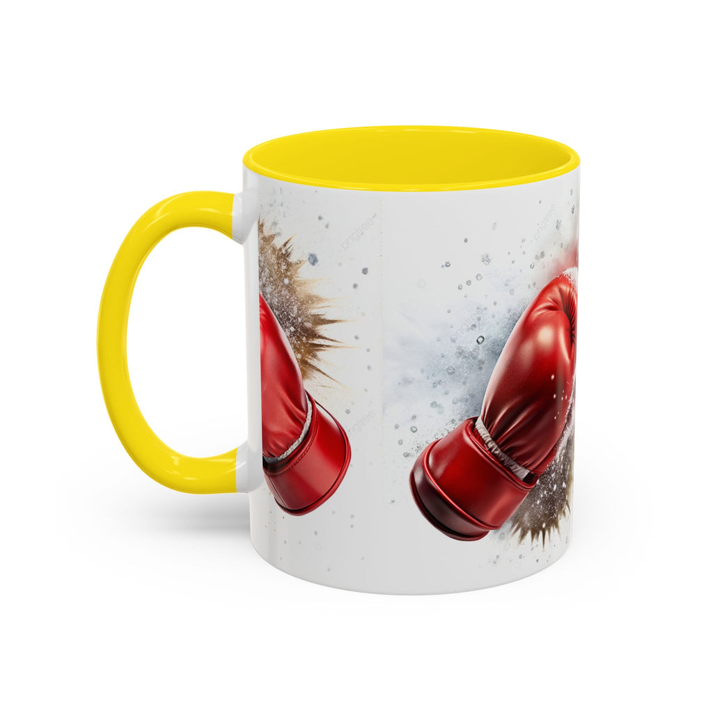 Boxing Gloves Coffee Mug — Retro Red Boxing Glove Accent Mug (11/15oz)