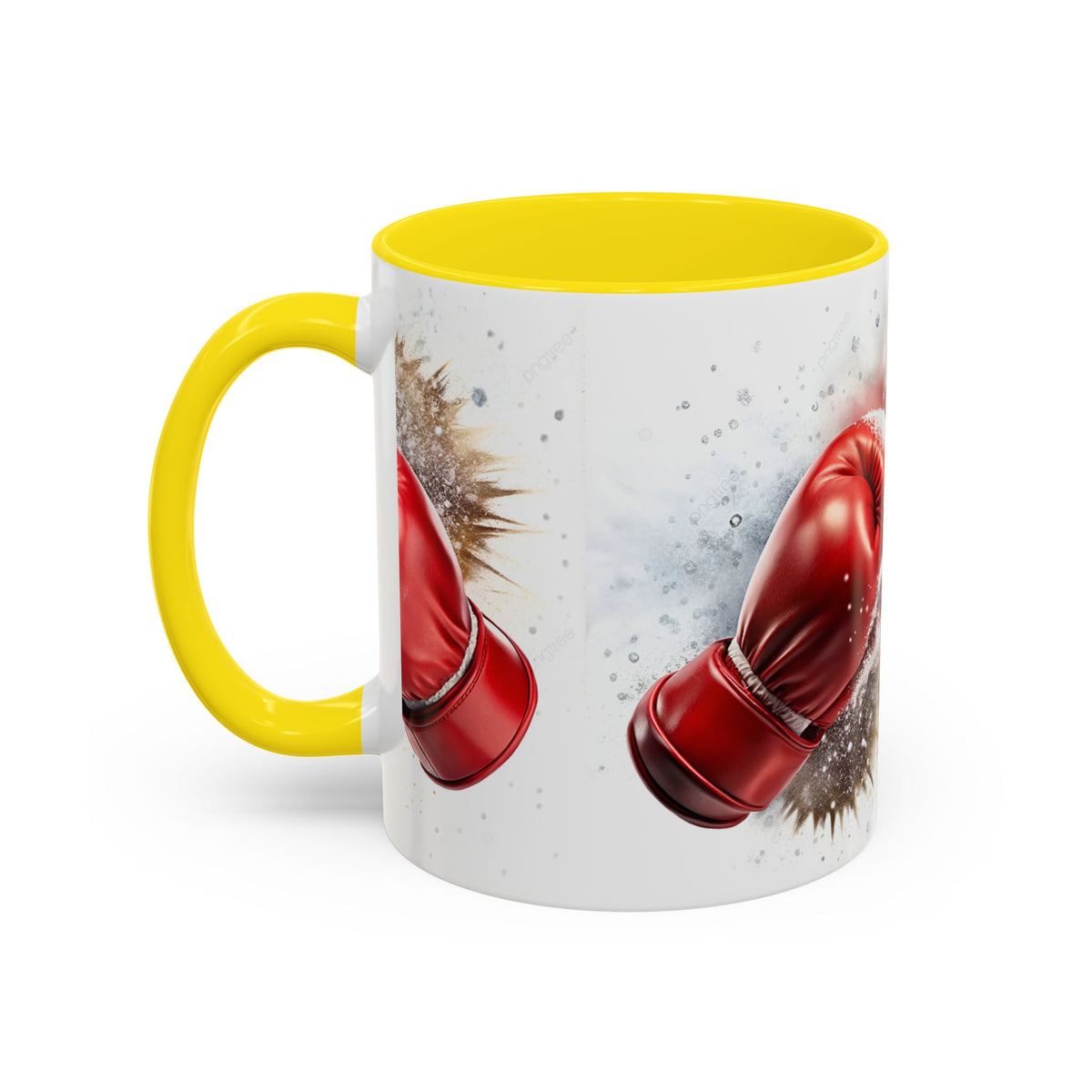 Boxing Gloves Coffee Mug — Retro Red Boxing Glove Accent Mug (11/15oz)
