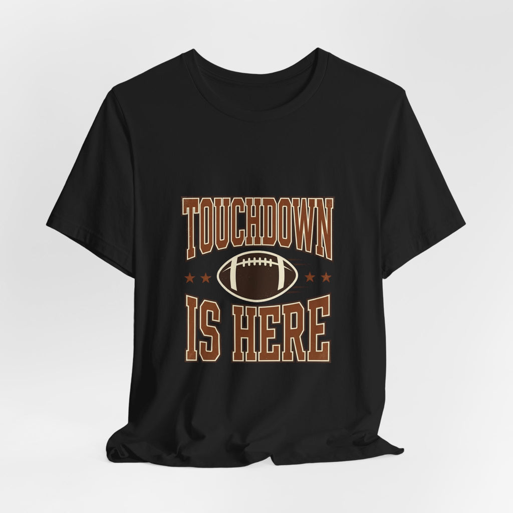 Touchdown Is Here T-Shirt | Football Season Retro Helmet & Script