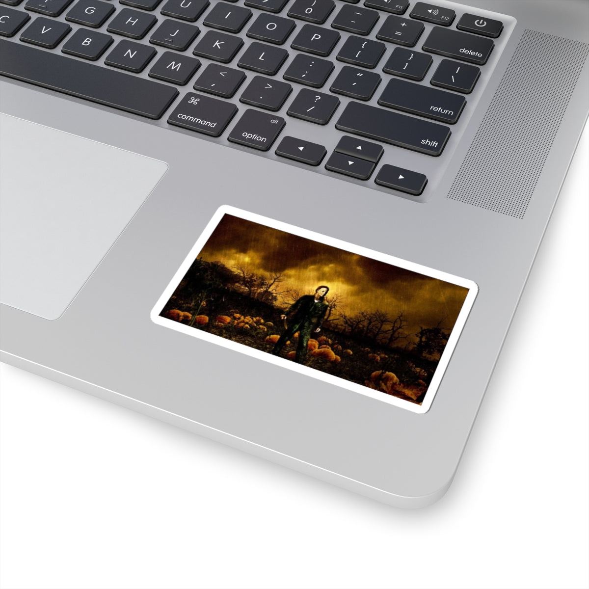 Horror Pumpkin Field Sticker — Michael Myers Halloween Kiss-Cut Decal