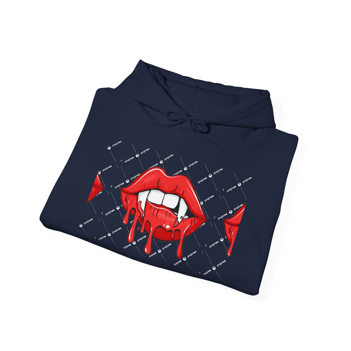 Dripping Red Lips Hoodie — Vampire Bite Graphic Pullover