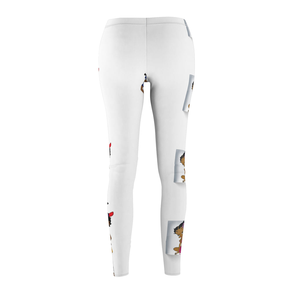 Patriotic Pin-Up Leggings — Red & White Cut‑And‑Sew Casual Leggings with Retro Sailor Girl Print