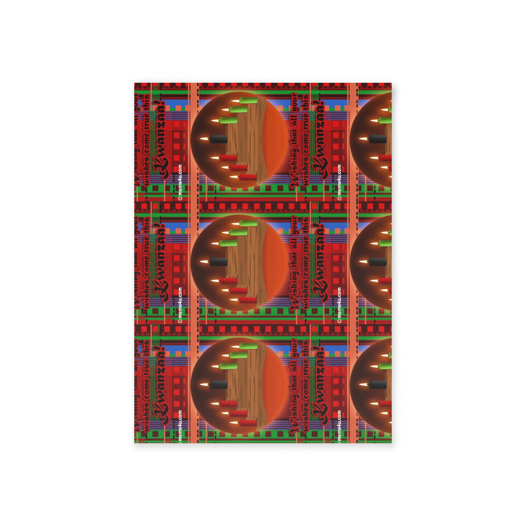 Holiday Card — Festive Candle Plaid Two-Sided Greeting Card