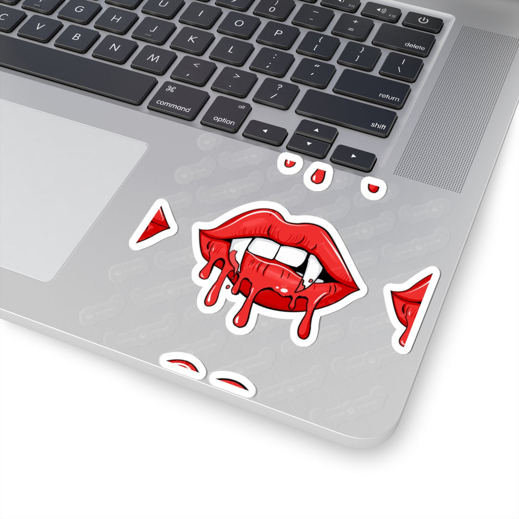Dripping Vampire Lips Kiss-Cut Sticker