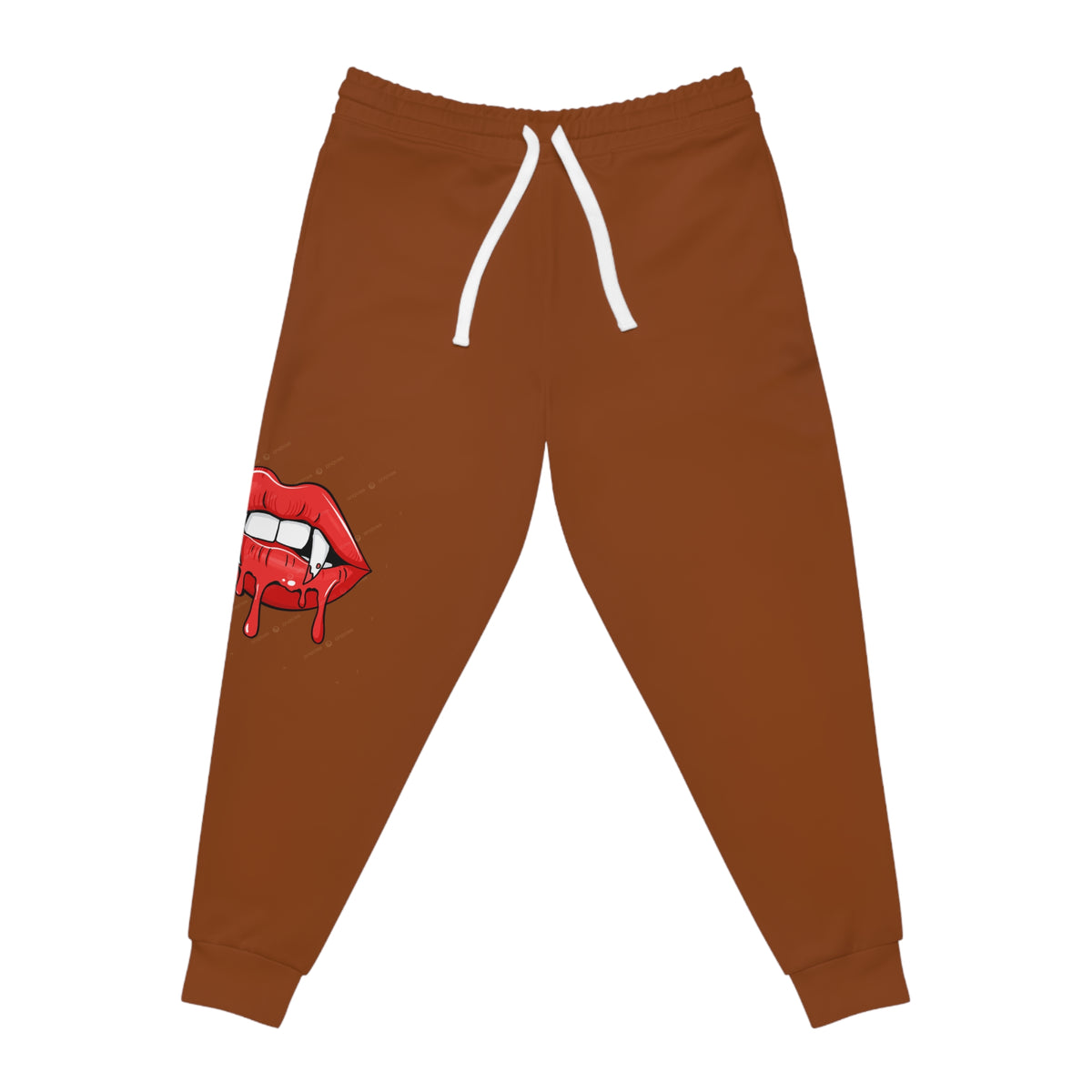 Blue Joggers with Dripping Lip Graphic — Athletic Streetwear Sweatpants