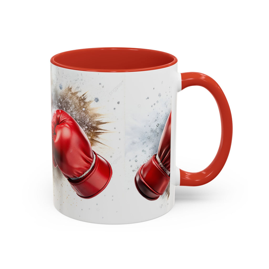 Boxing Gloves Coffee Mug — Retro Red Boxing Glove Accent Mug (11/15oz)