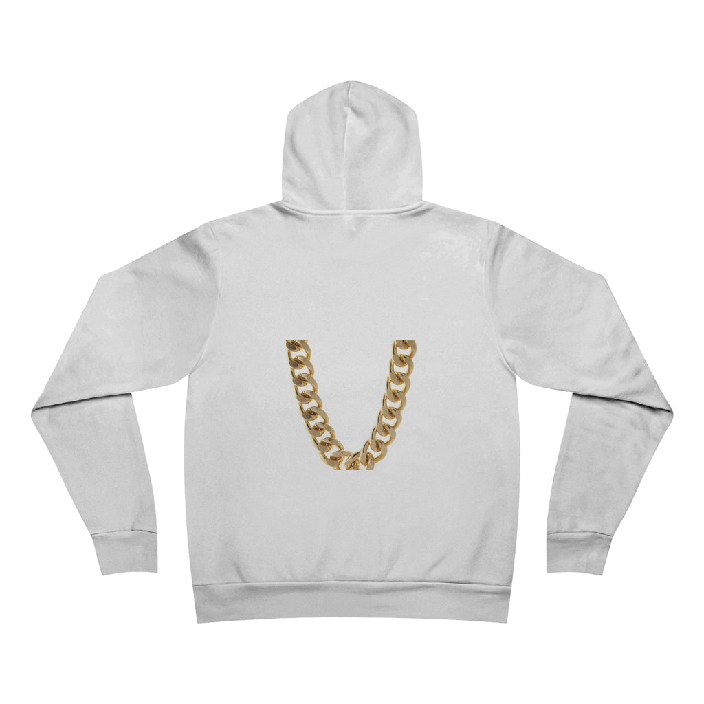Gold Cuban Chain Hoodie — Graphic Pullover with Necklace Print