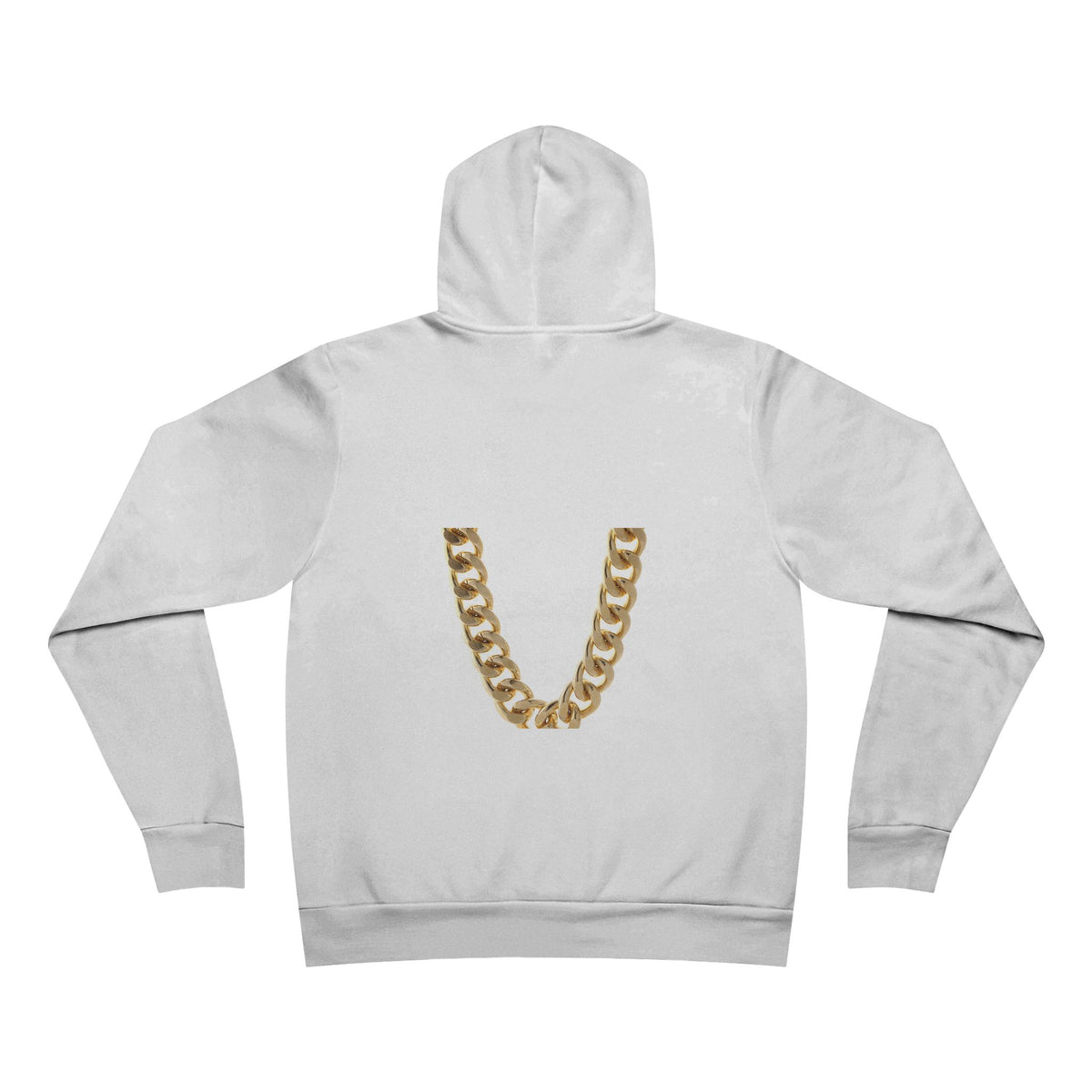 Gold Cuban Chain Hoodie — Graphic Pullover with Necklace Print