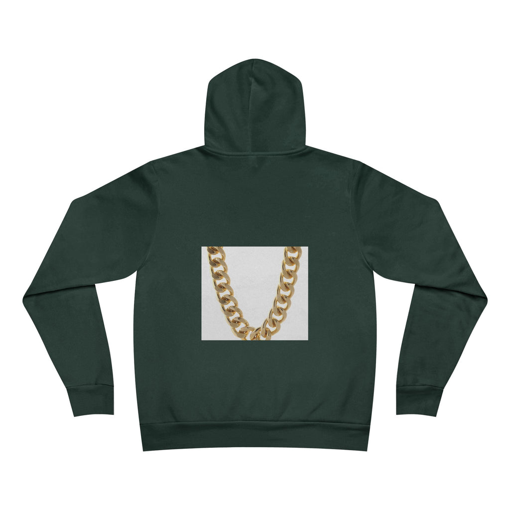 Gold Cuban Chain Hoodie — Graphic Pullover with Necklace Print