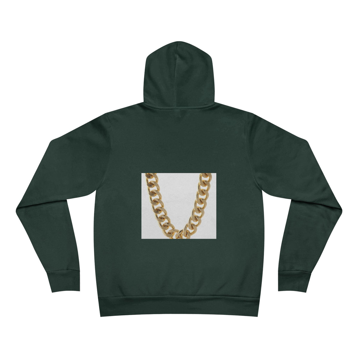 Gold Cuban Chain Hoodie — Graphic Pullover with Necklace Print
