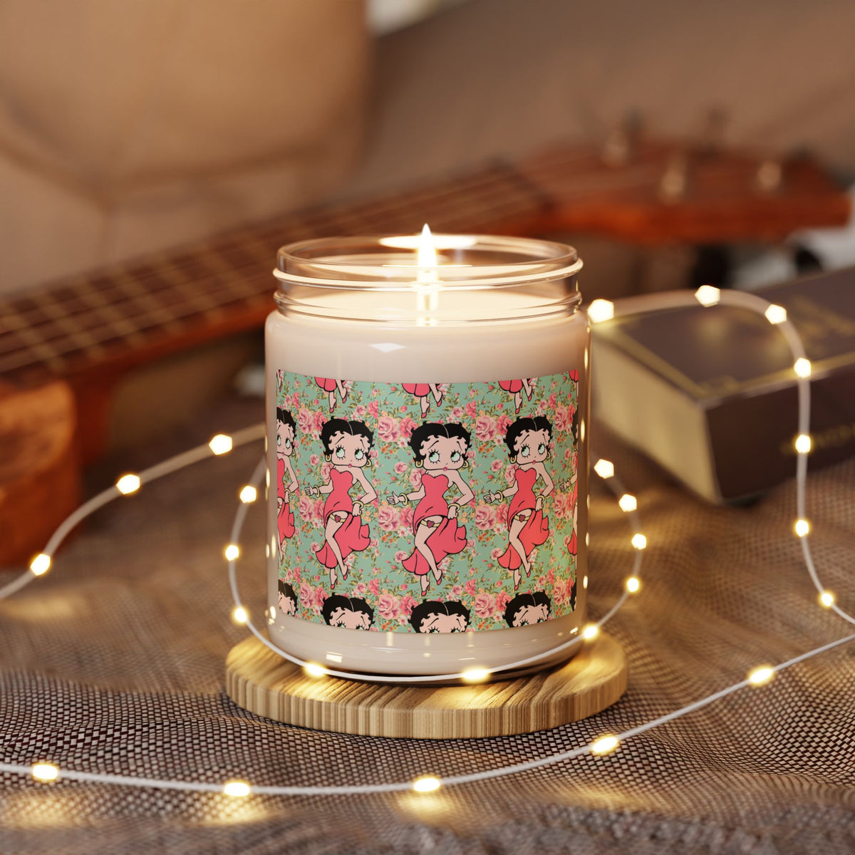 Betty Boop Floral 9oz Soy Candle — Sweet Vintage Rose Scent