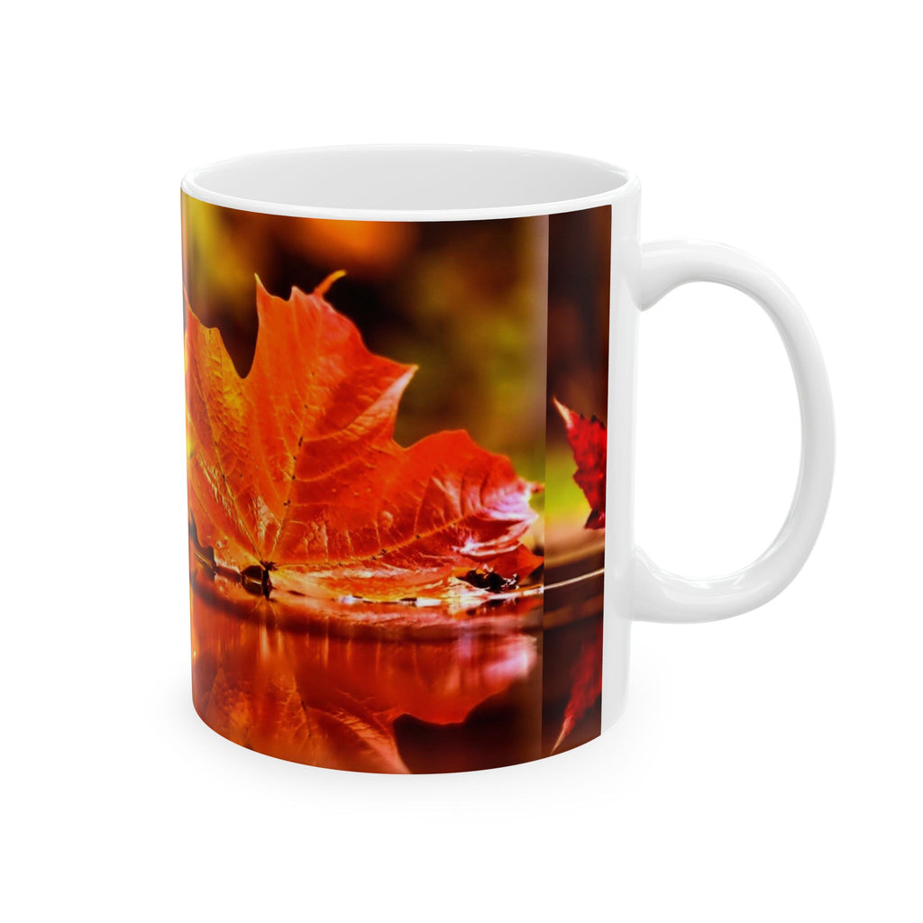 Autumn Leaves Ceramic Mug - Fall Foliage Coffee Cup (11oz & 15oz)