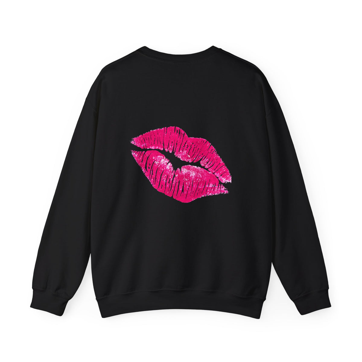 Kiss Face Crewneck Sweatshirt – Cute Big Eyes & Pink Lip Print
