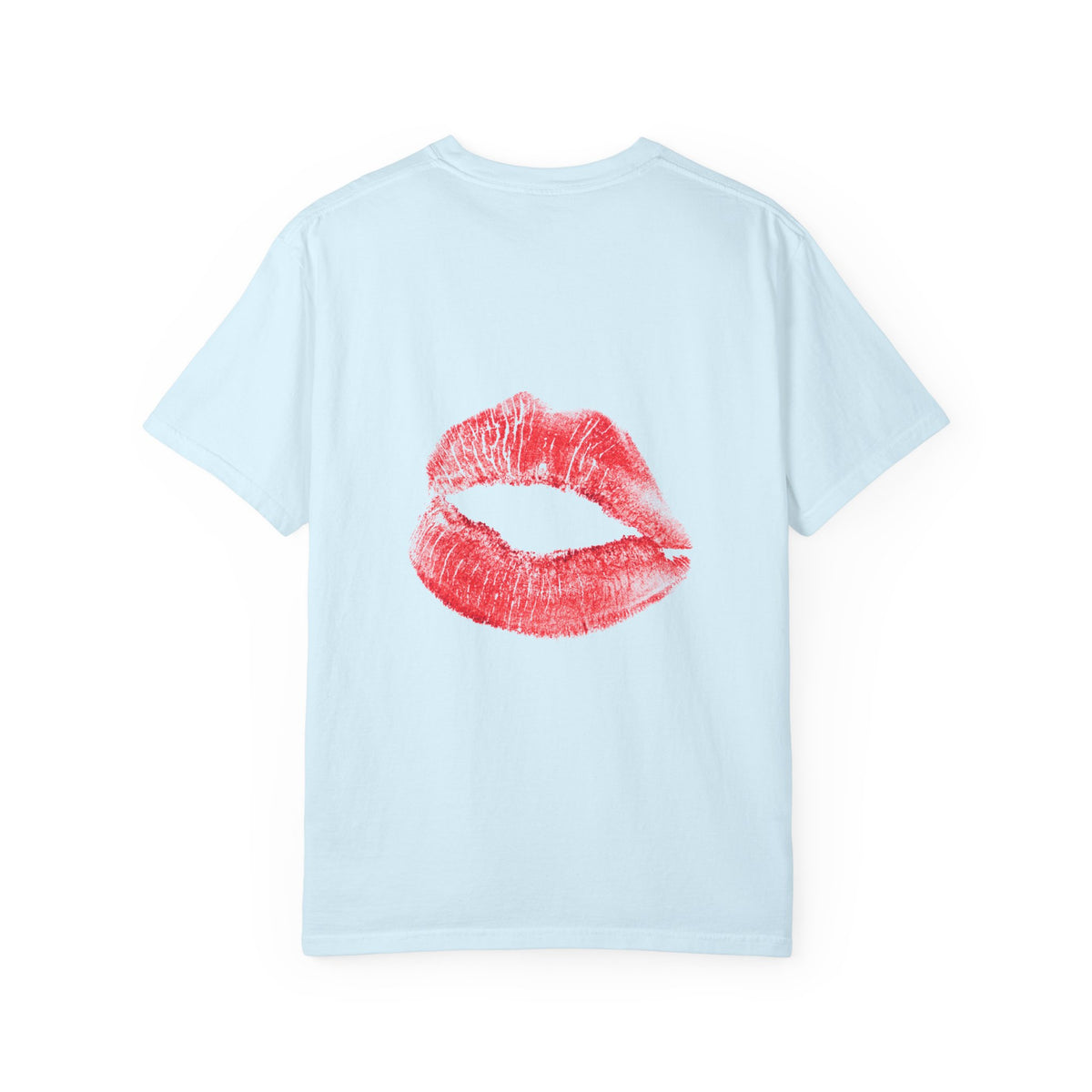 Kiss Face T-Shirt — Playful Lip Print Tee with Flirty Eyes