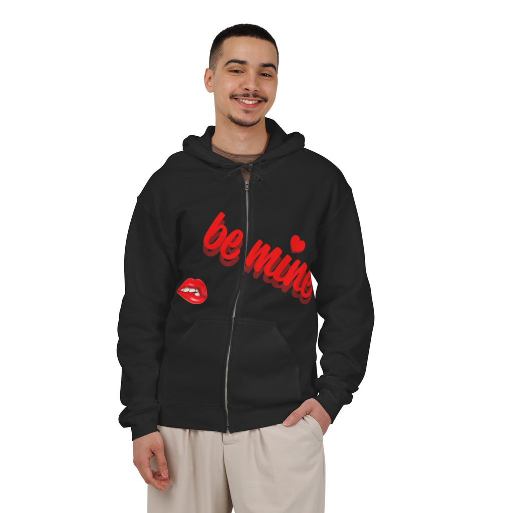 Zip Hoodie — Dark Cinematic Repeating Portrait Graphic