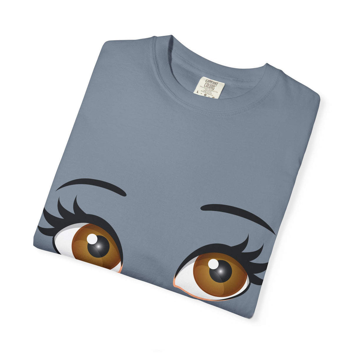 Kiss Face T-Shirt — Playful Lip Print Tee with Flirty Eyes