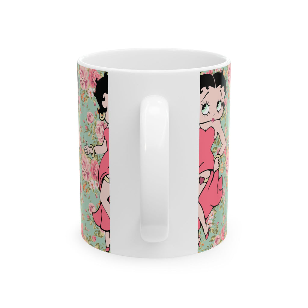 Betty Boop Floral Ceramic Mug — Retro Pin-Up Coffee Cup (11oz & 15oz)