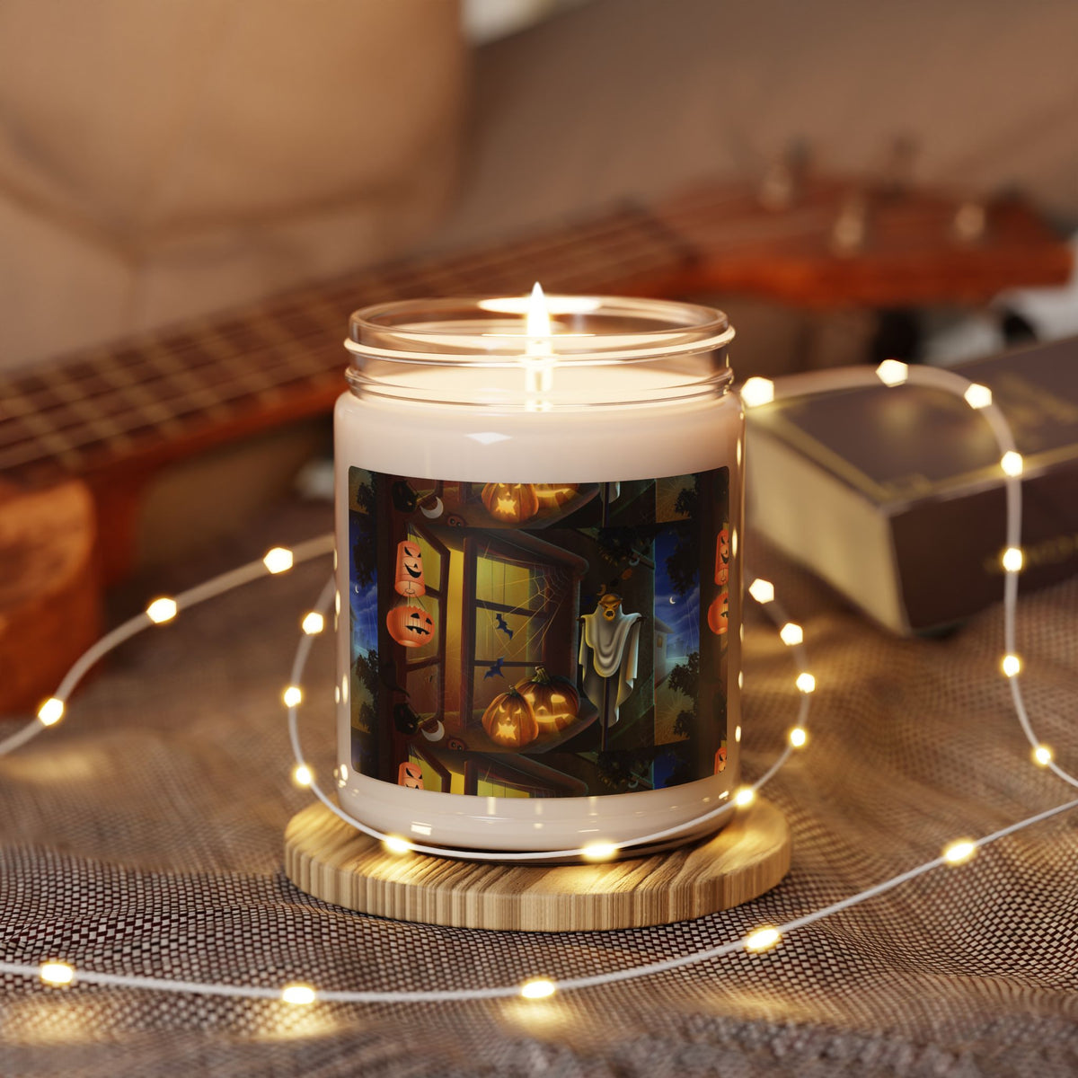Halloween Pumpkin & Ghost Scented Soy Candle — 9oz Fall Fragrance Jar