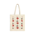 Canvas Tote Bag — Retro Pin-Up Girl Pattern, Vintage Betty Boop Style Shopper Tote