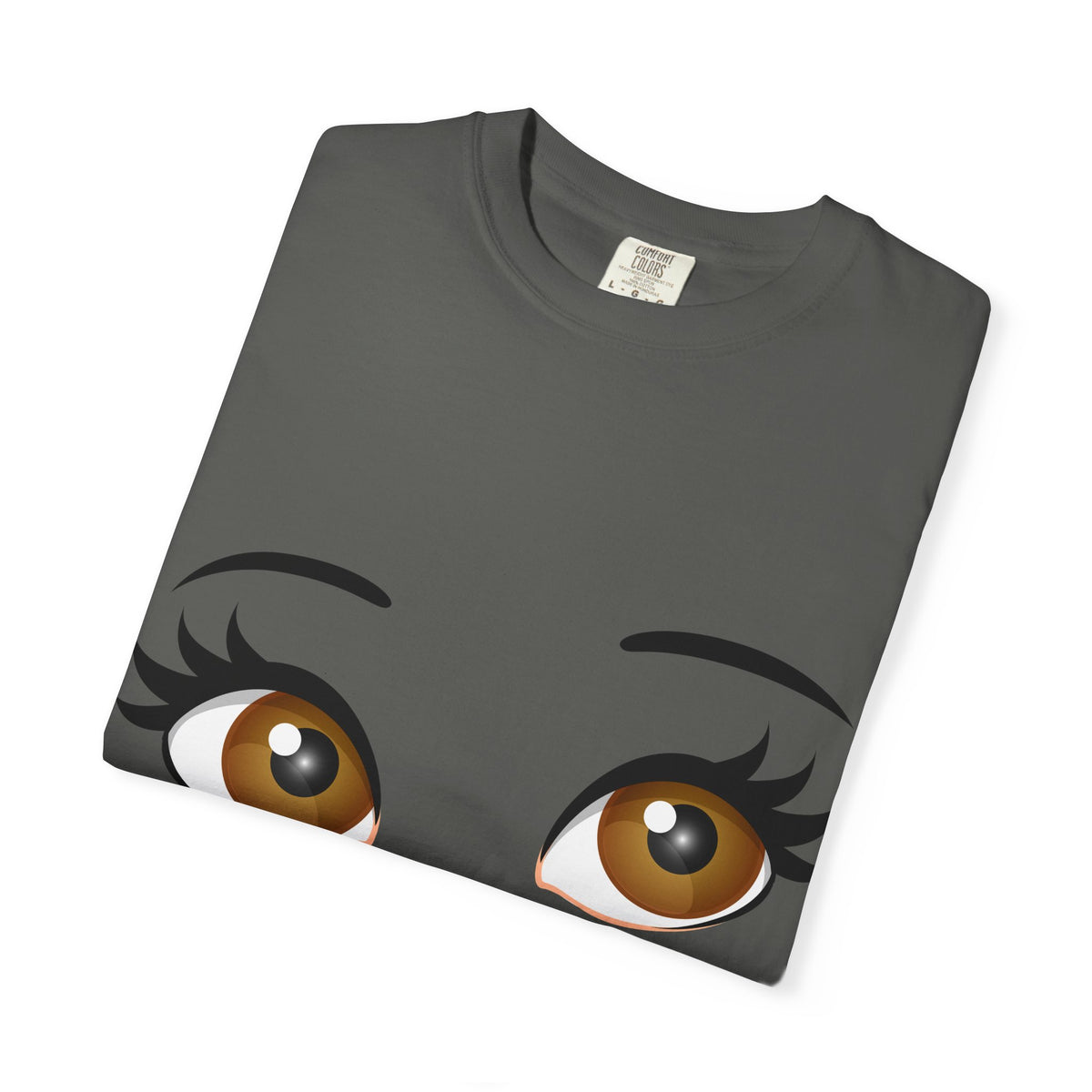 Kiss Face T-Shirt — Playful Lip Print Tee with Flirty Eyes
