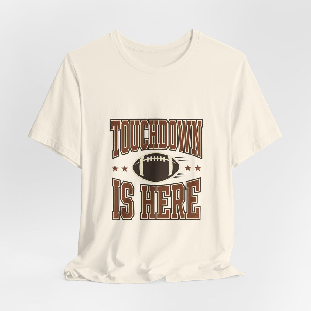 Touchdown Is Here T-Shirt | Football Season Retro Helmet & Script
