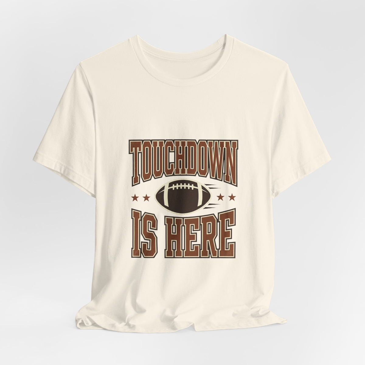Touchdown Is Here T-Shirt | Football Season Retro Helmet & Script