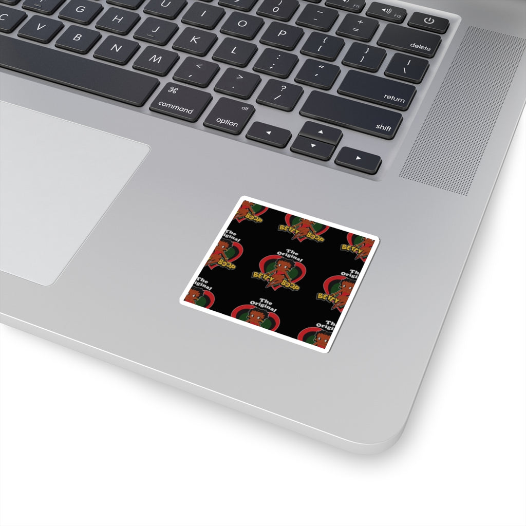 Betty Boop 'The Original' Heart Pattern Kiss-Cut Sticker — Retro Cartoon Laptop Decal