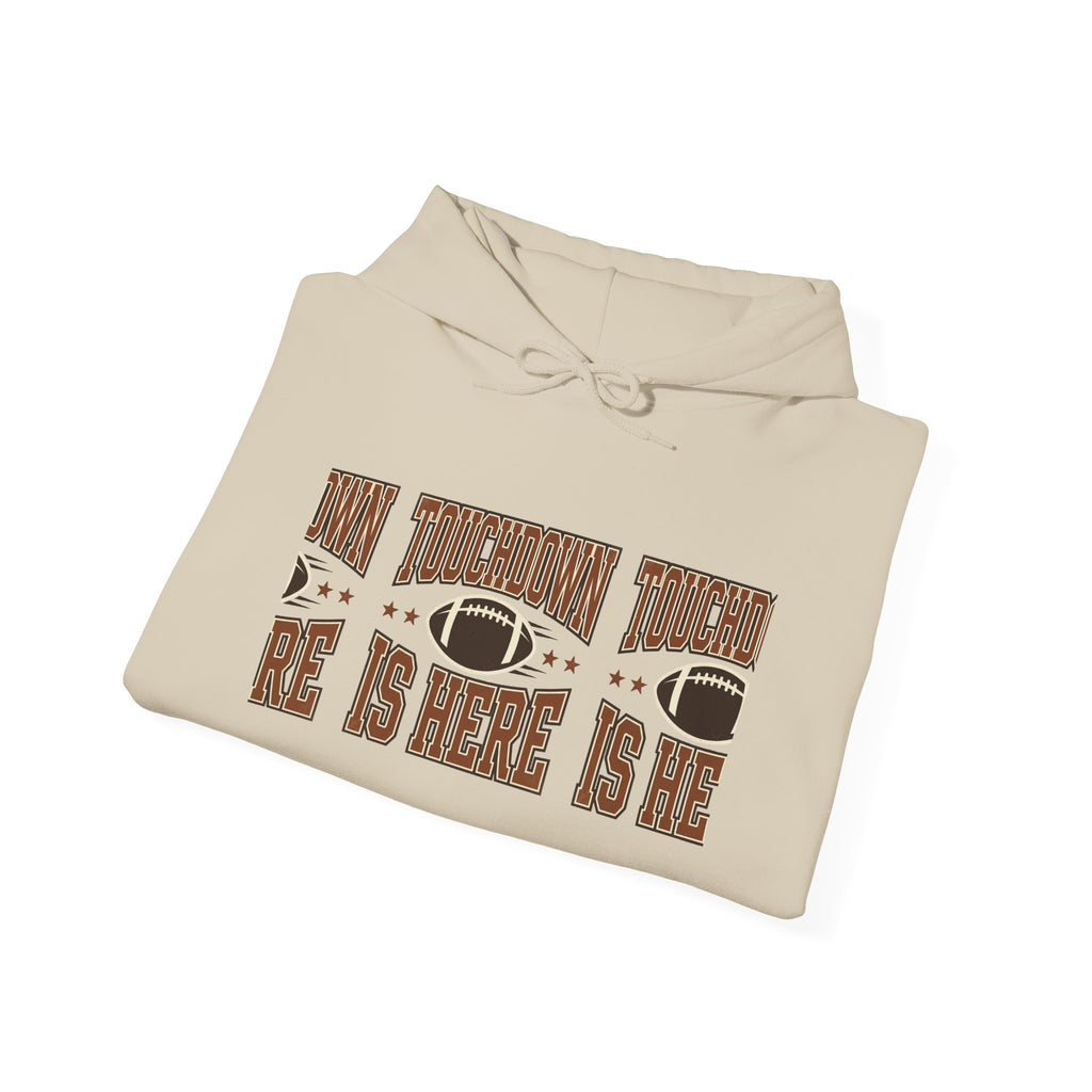 Football Is Here Hoodie | Football Season, Rustic Wood Grid Design