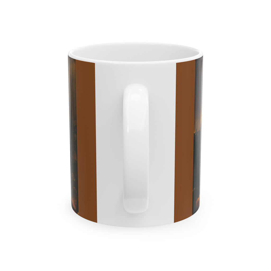 Halloween Horror Pumpkin Field Mug — Spooky Michael-Style Thriller Coffee Cup (11oz/15oz)