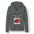 Women's Lipstick Kiss Hoodie — Fashion Graphic Long Sleeve Hooded Top
