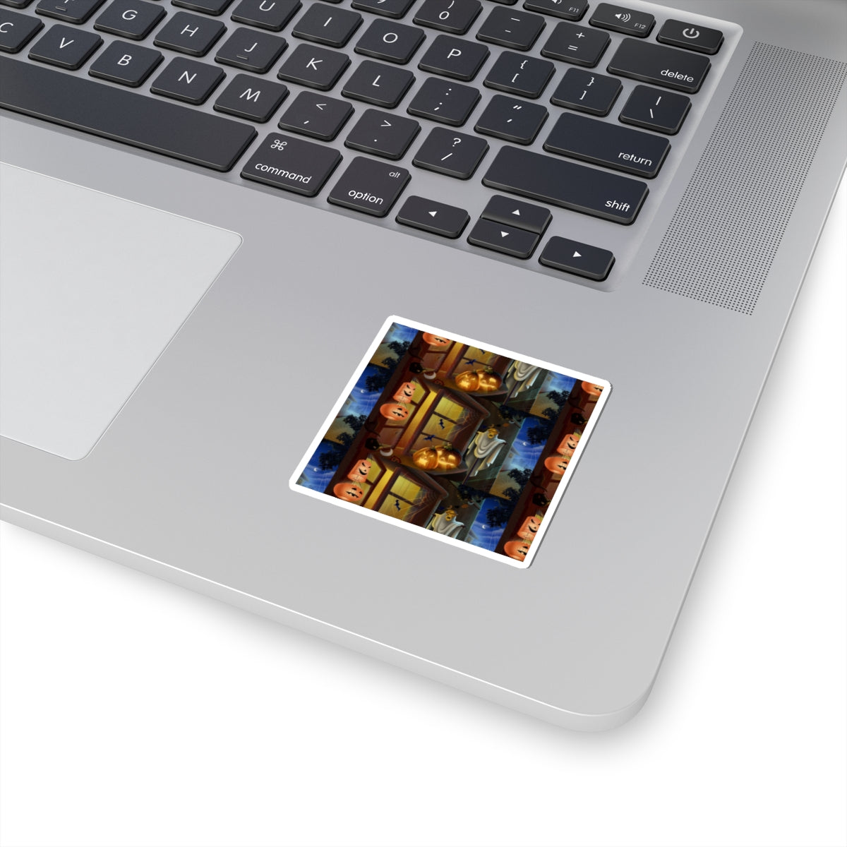 Halloween Haunted House Kiss-Cut Sticker (Pumpkins & Ghosts)