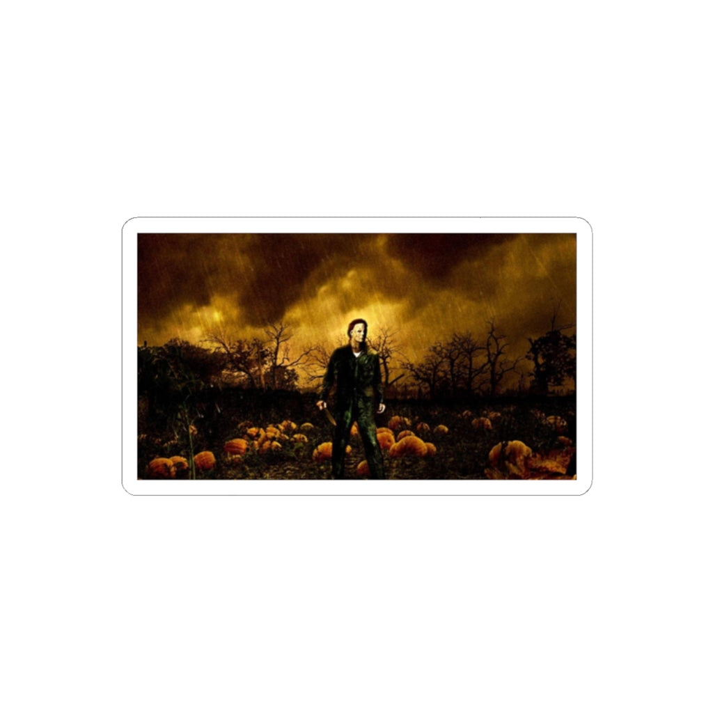 Horror Pumpkin Field Sticker — Michael Myers Halloween Kiss-Cut Decal
