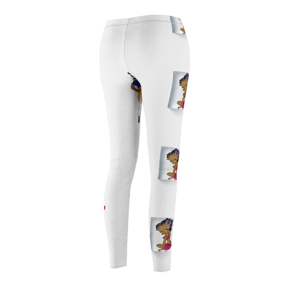 Patriotic Pin-Up Leggings — Red & White Cut‑And‑Sew Casual Leggings with Retro Sailor Girl Print
